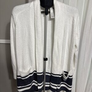 BAREFOOT DREAMS COZYCHIC LITE SADDLE SLEEVE STRIPE Size Small NWT